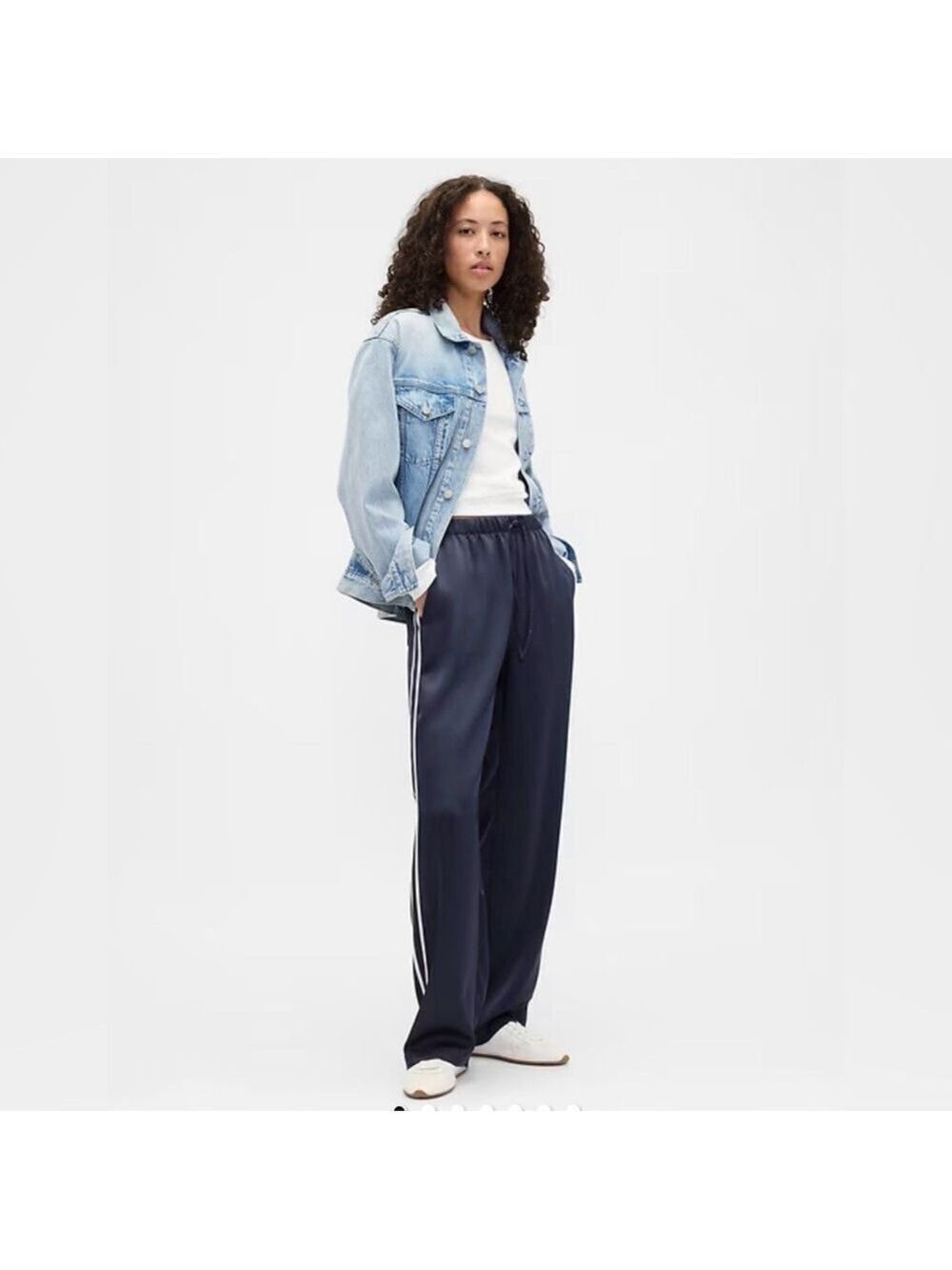 Gap Athleisure Casual Relaxed Satin Straight-Leg Track Pants NWOT XL Silky
